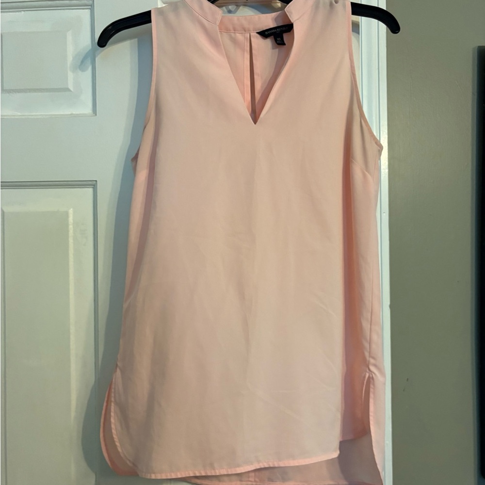 Banana Republic Pink Asymmetrical Sleeveless Blouse